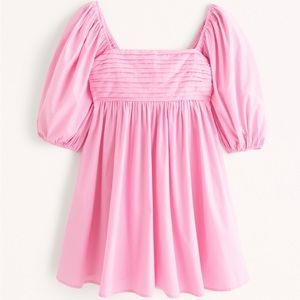 Abercrombie Emerson Ruched Puff Sleeve Mini Dress